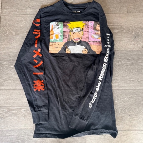 Naruto Shippuden Other - Naruto Shippuden Ichiraku Ramen‎ Shop Black Long Sleeve Graphic Tee Men Size S